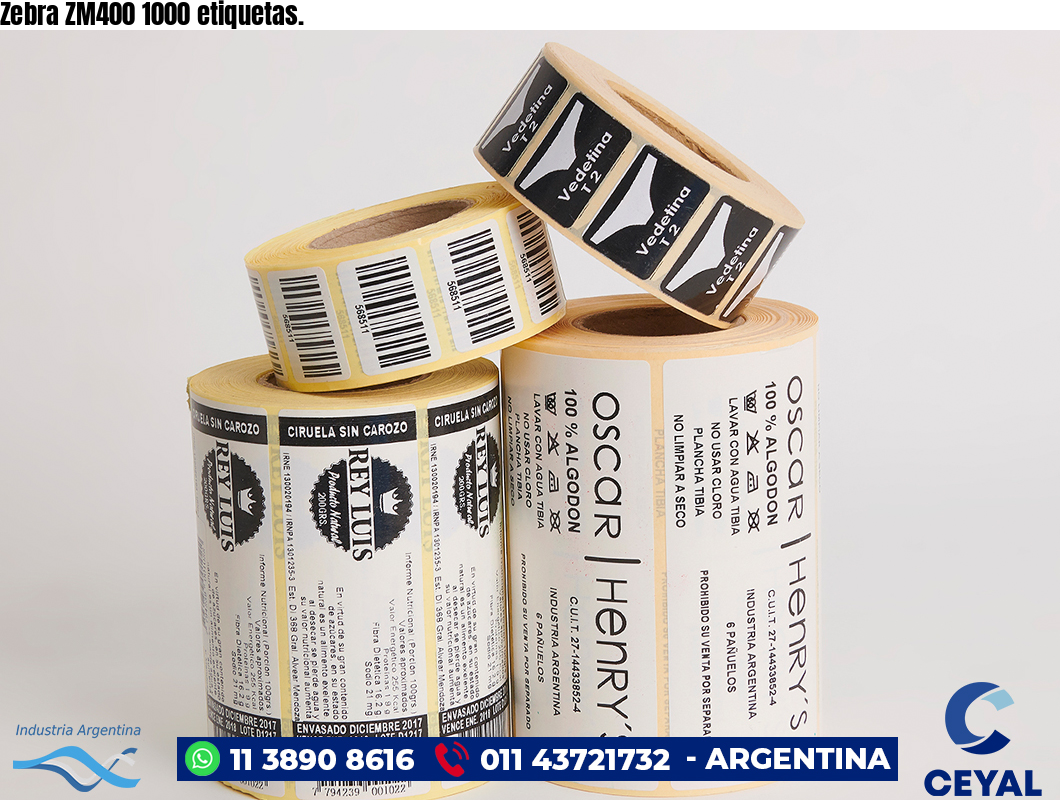 Zebra ZM400 1000 etiquetas.