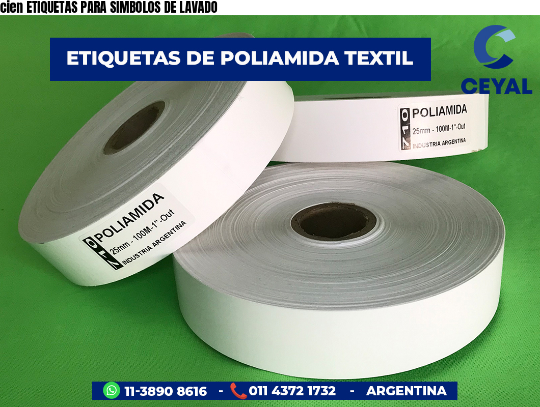 cien ETIQUETAS PARA SIMBOLOS DE LAVADO