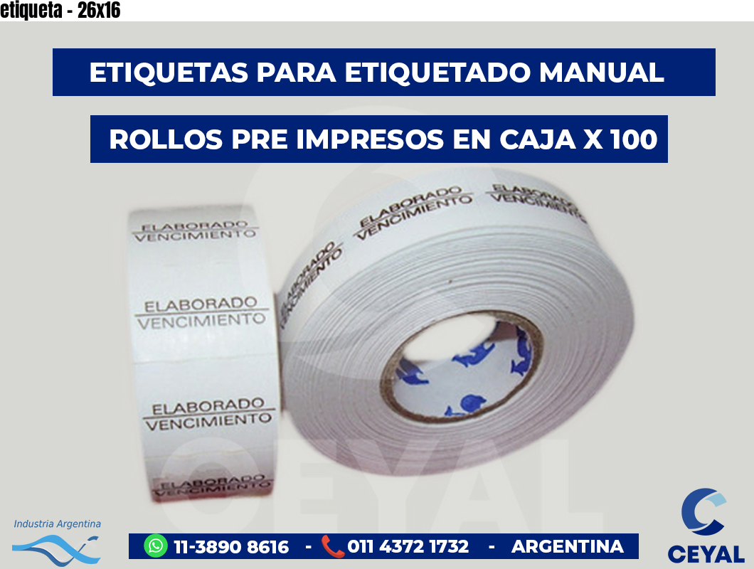 etiqueta - 26x16
