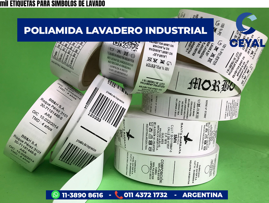 mil ETIQUETAS PARA SIMBOLOS DE LAVADO