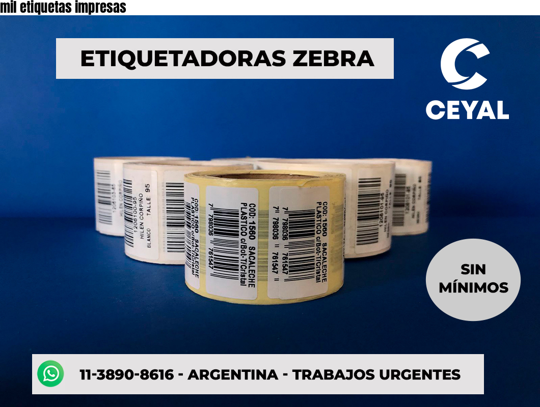 mil etiquetas impresas