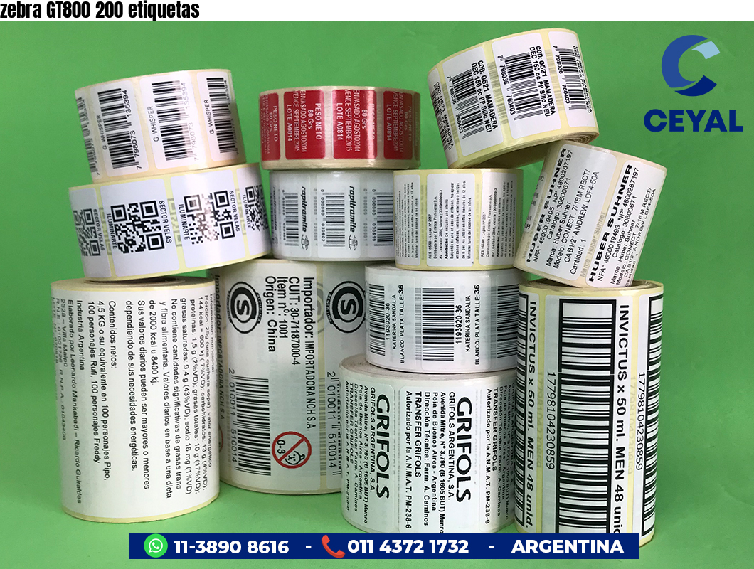 zebra GT800 200 etiquetas