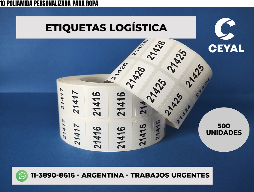 10 POLIAMIDA PERSONALIZADA PARA ROPA