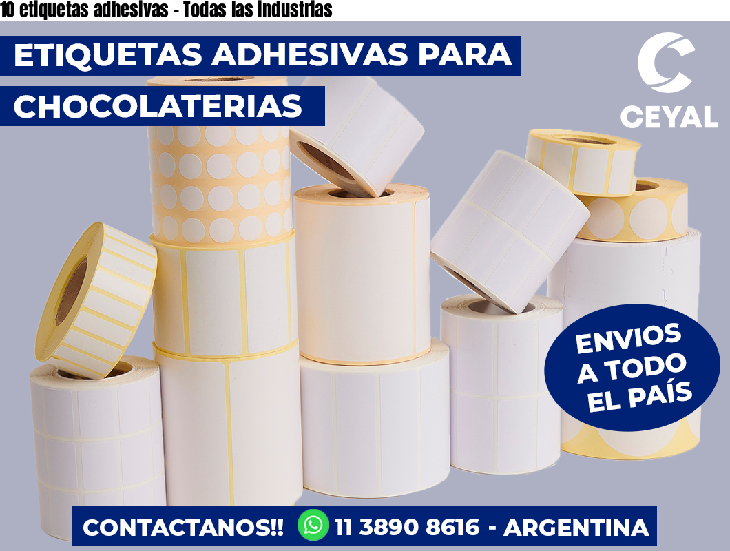 10 etiquetas adhesivas - Todas las industrias