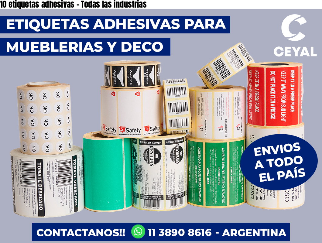 10 etiquetas adhesivas – Todas las industrias