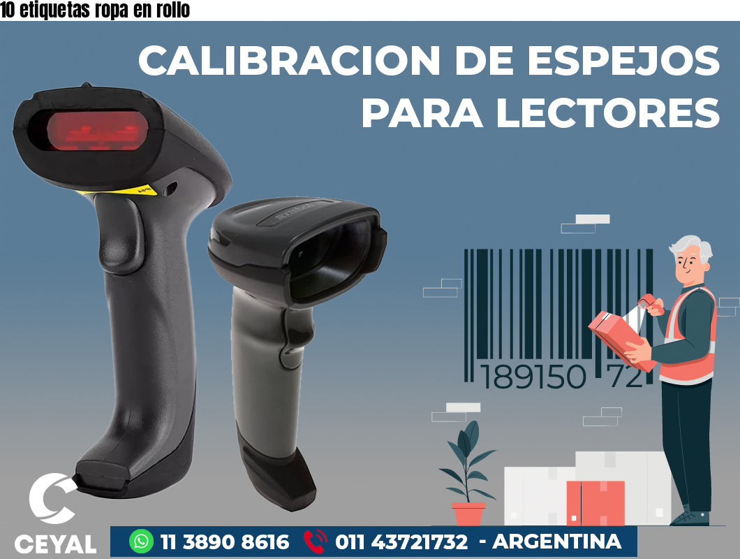 10 etiquetas ropa en rollo