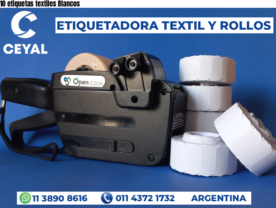 10 etiquetas textiles Blancos