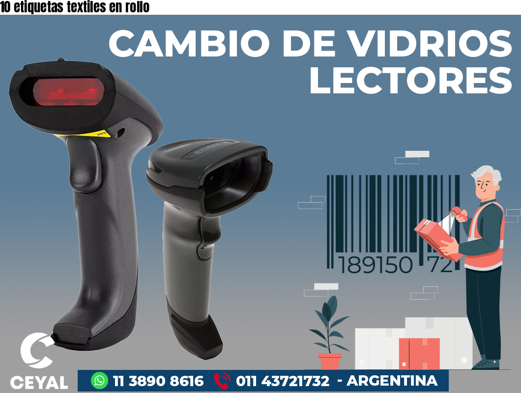 10 etiquetas textiles en rollo
