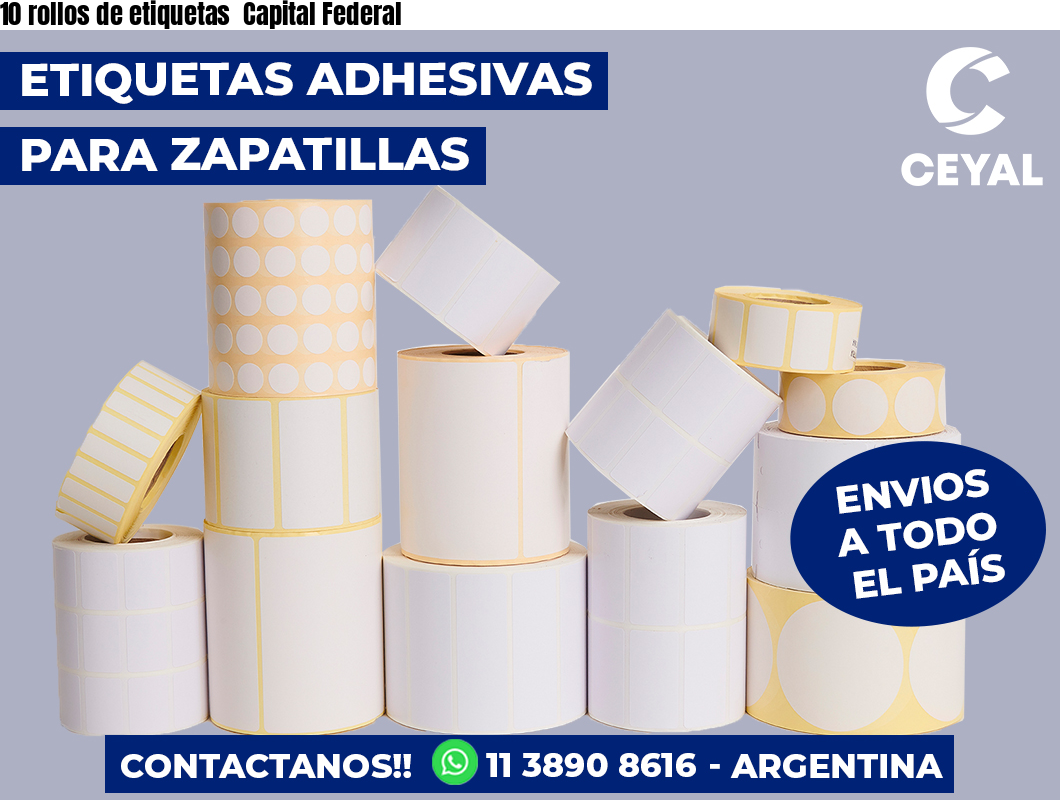 10 rollos de etiquetas Capital Federal
