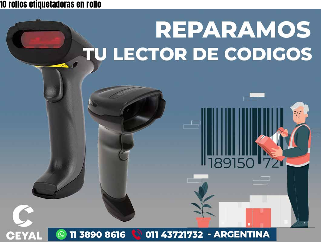 10 rollos etiquetadoras en rollo