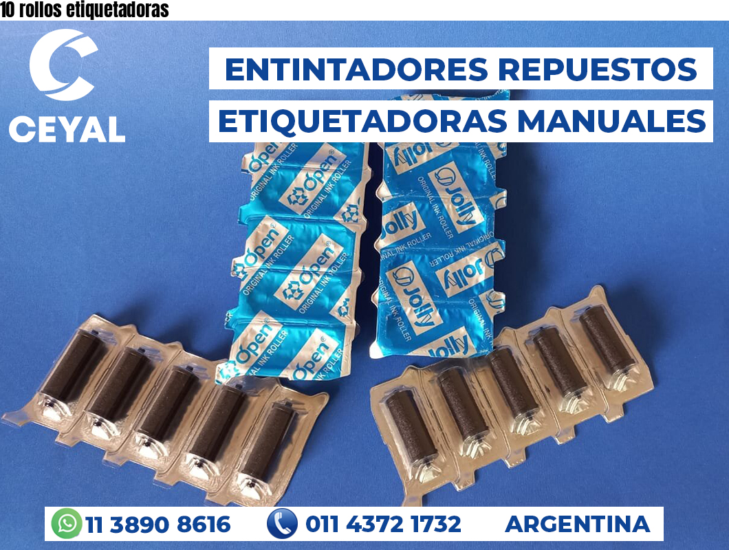 10 rollos etiquetadoras