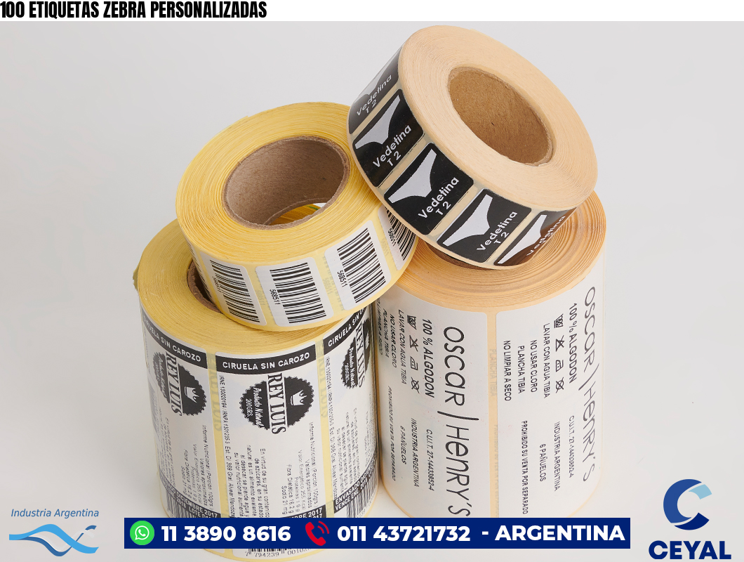 100 ETIQUETAS ZEBRA PERSONALIZADAS
