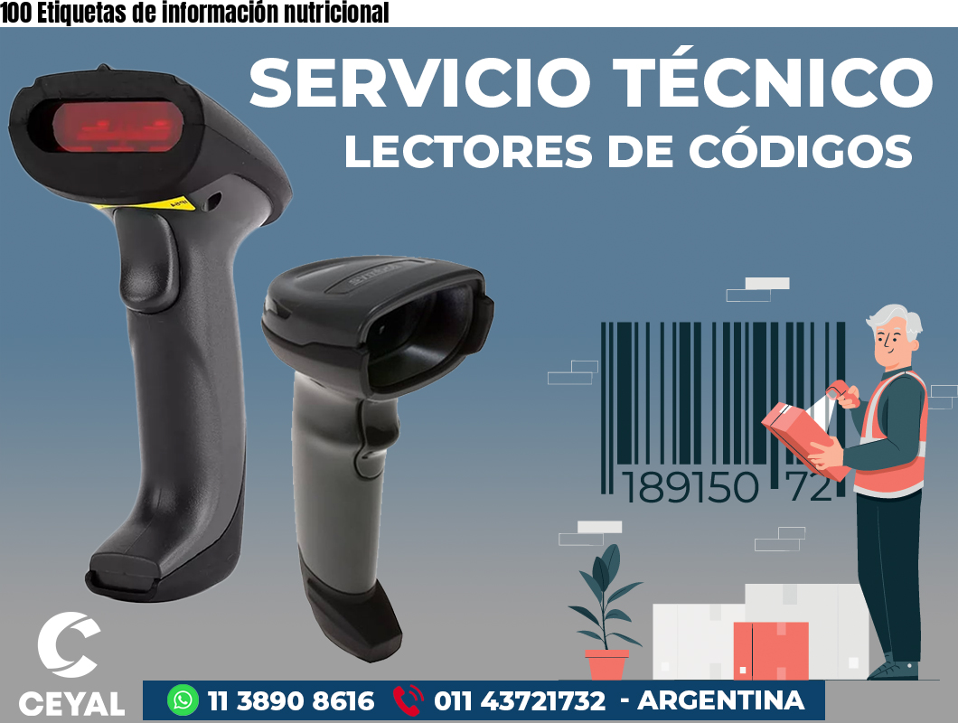 100 Etiquetas de información nutricional