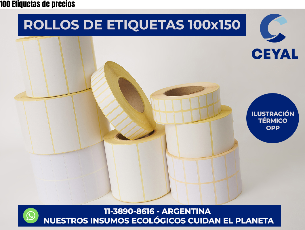 100 Etiquetas de precios