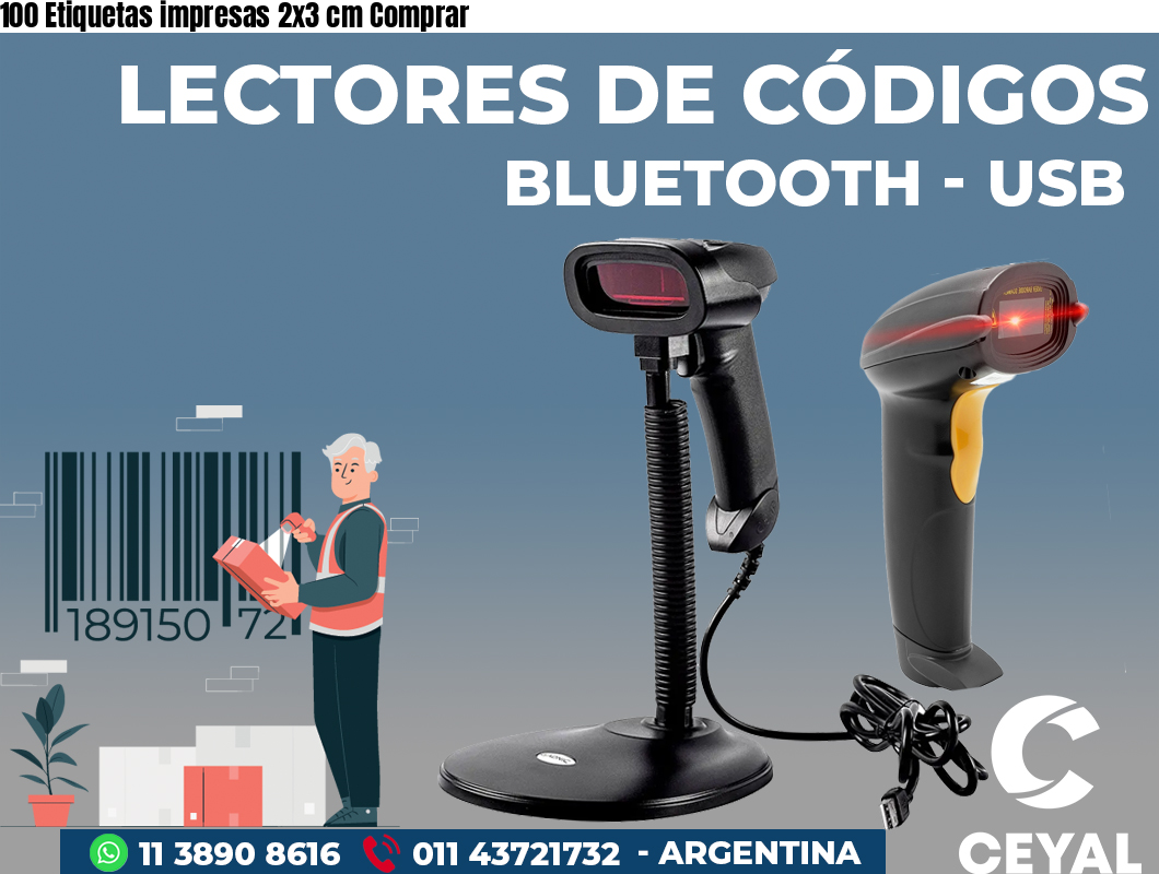 100 Etiquetas impresas 2x3 cm Comprar