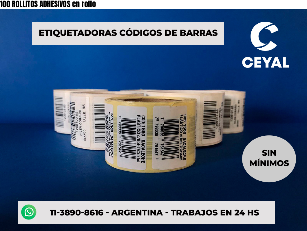 100 ROLLITOS ADHESIVOS en rollo