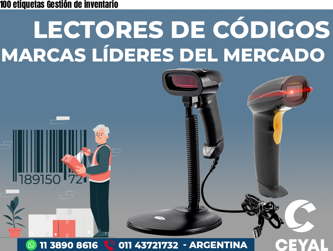 100 etiquetas Gestión de inventario