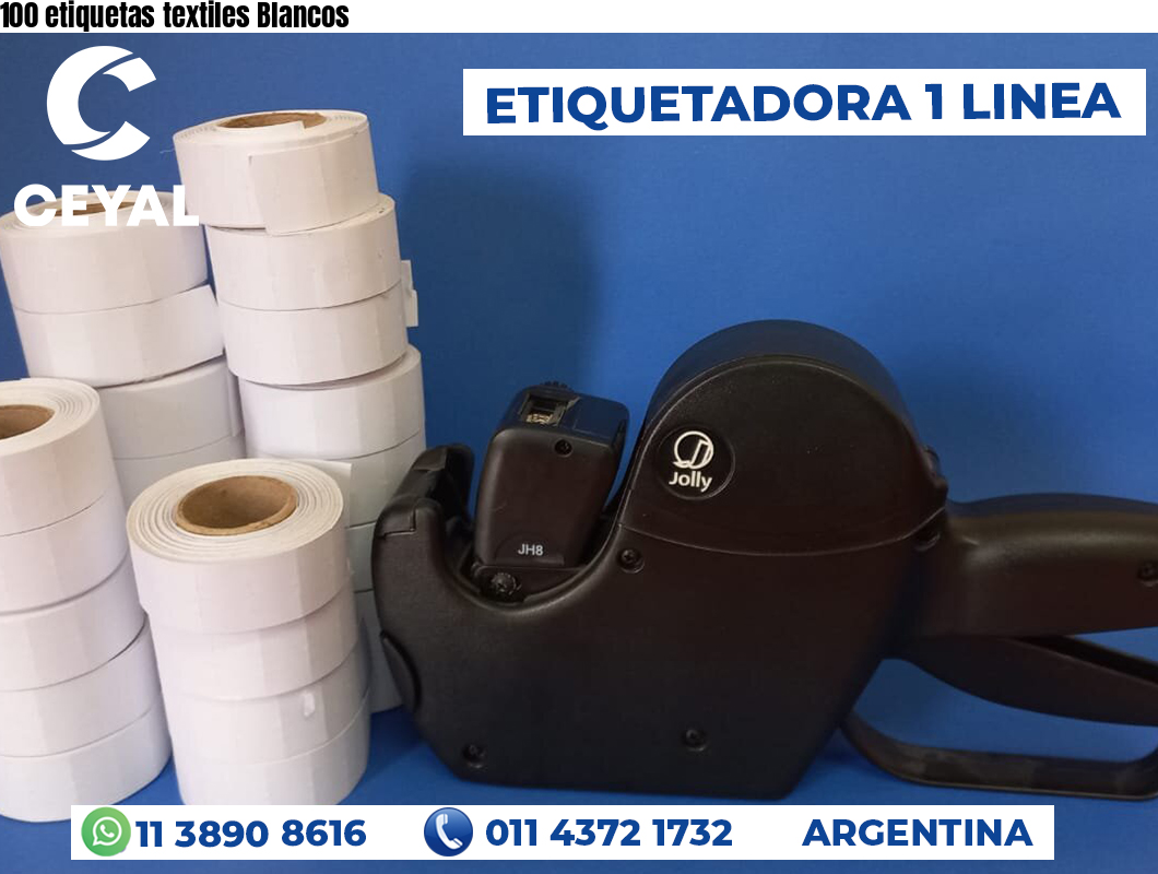 100 etiquetas textiles Blancos