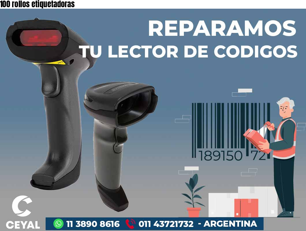 100 rollos etiquetadoras