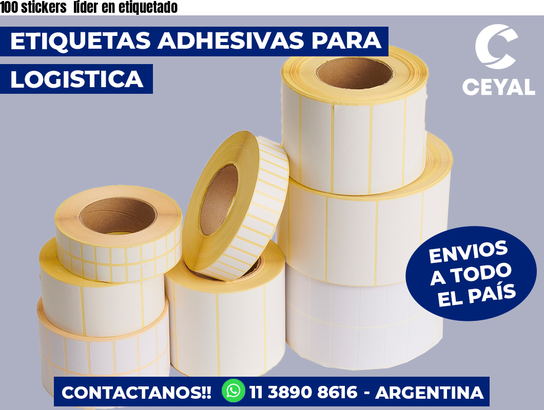 100 stickers  líder en etiquetado