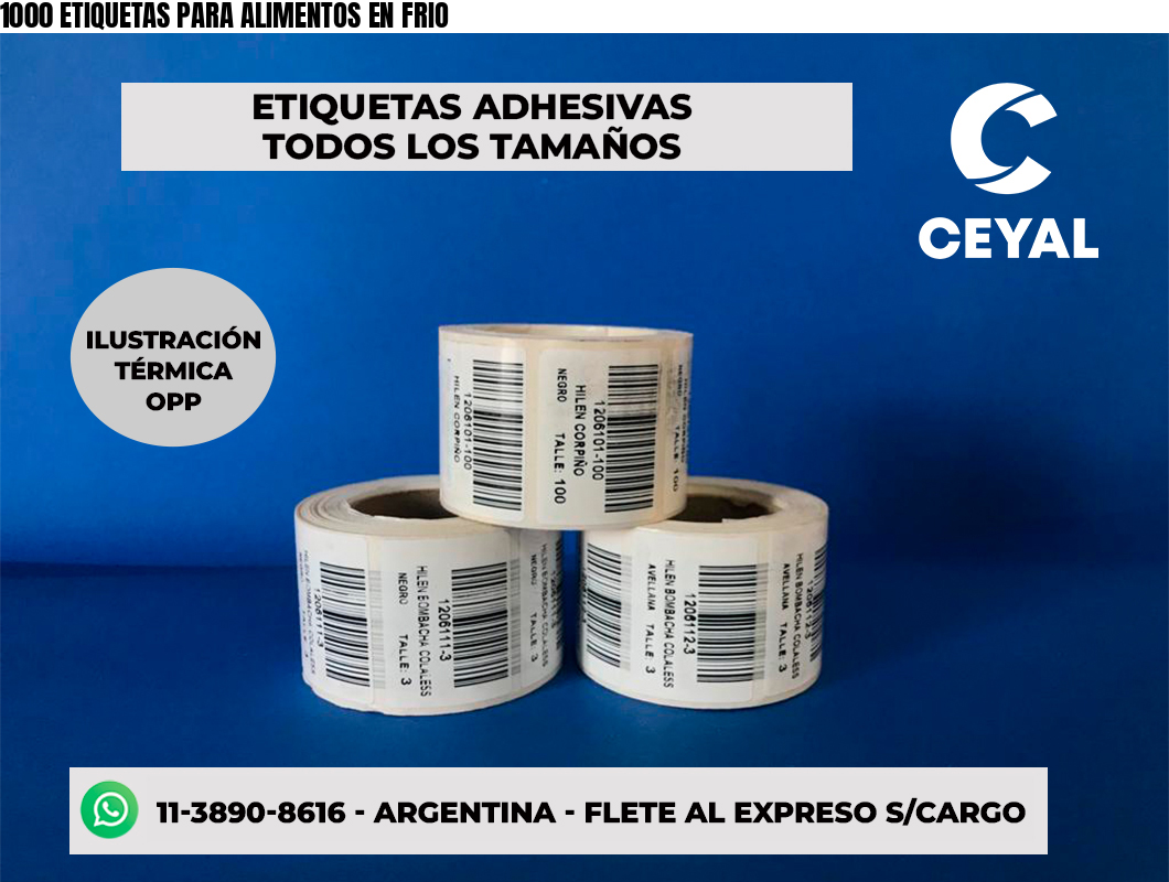 1000 ETIQUETAS PARA ALIMENTOS EN FRIO