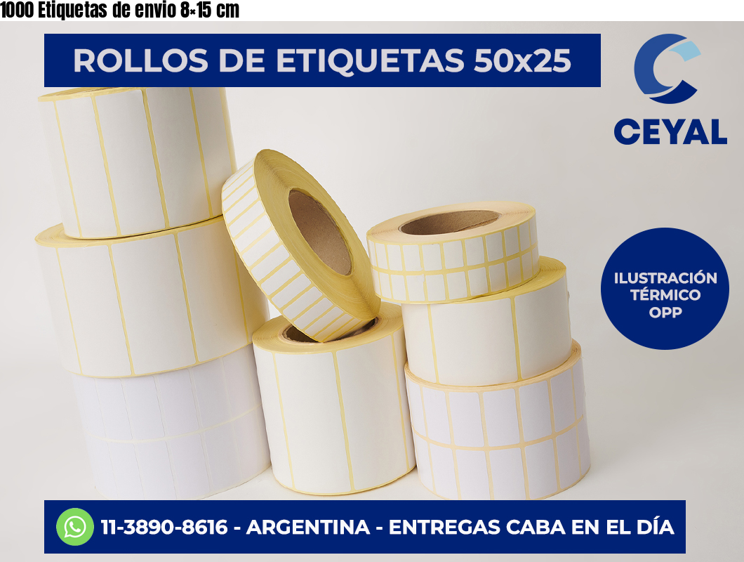 1000 Etiquetas de envio 8×15 cm