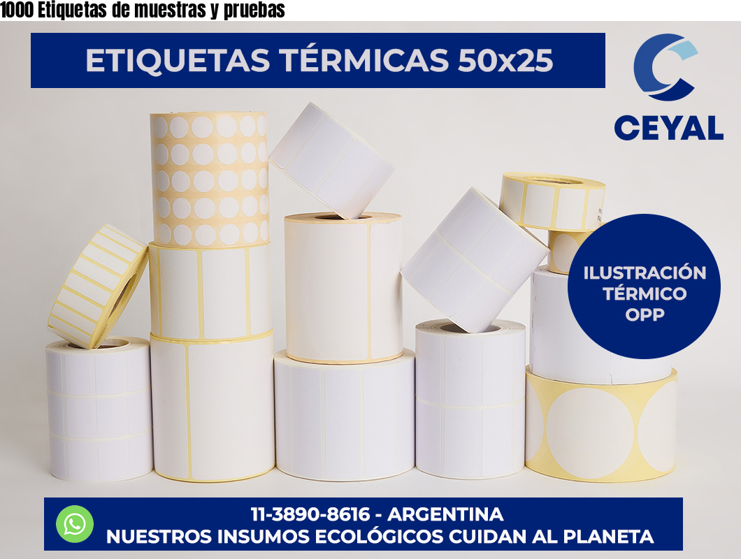 1000 Etiquetas de muestras y pruebas