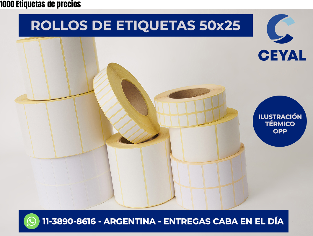 1000 Etiquetas de precios