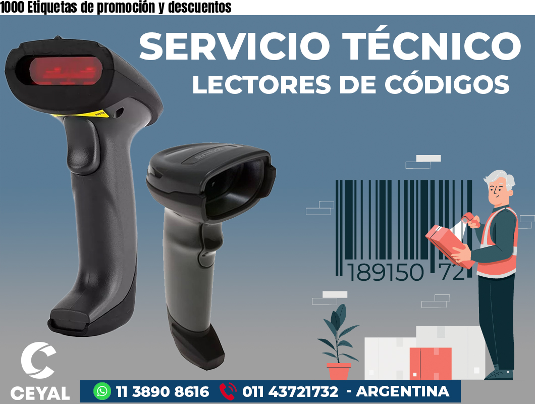 1000 Etiquetas de promoción y descuentos