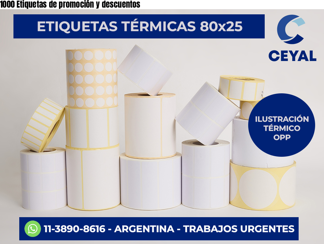 1000 Etiquetas de promoción y descuentos