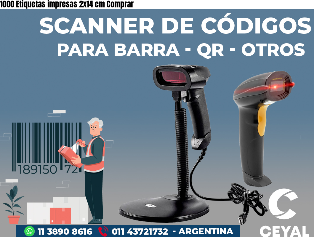 1000 Etiquetas impresas 2x14 cm Comprar