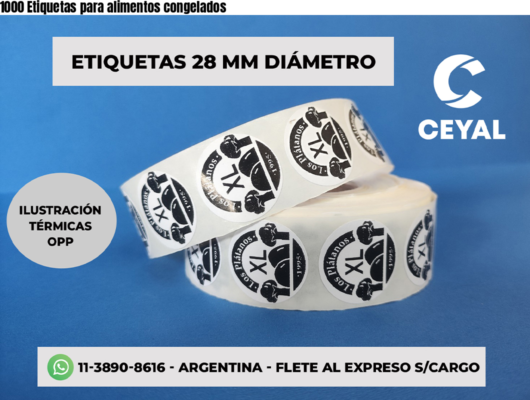 1000 Etiquetas para alimentos congelados