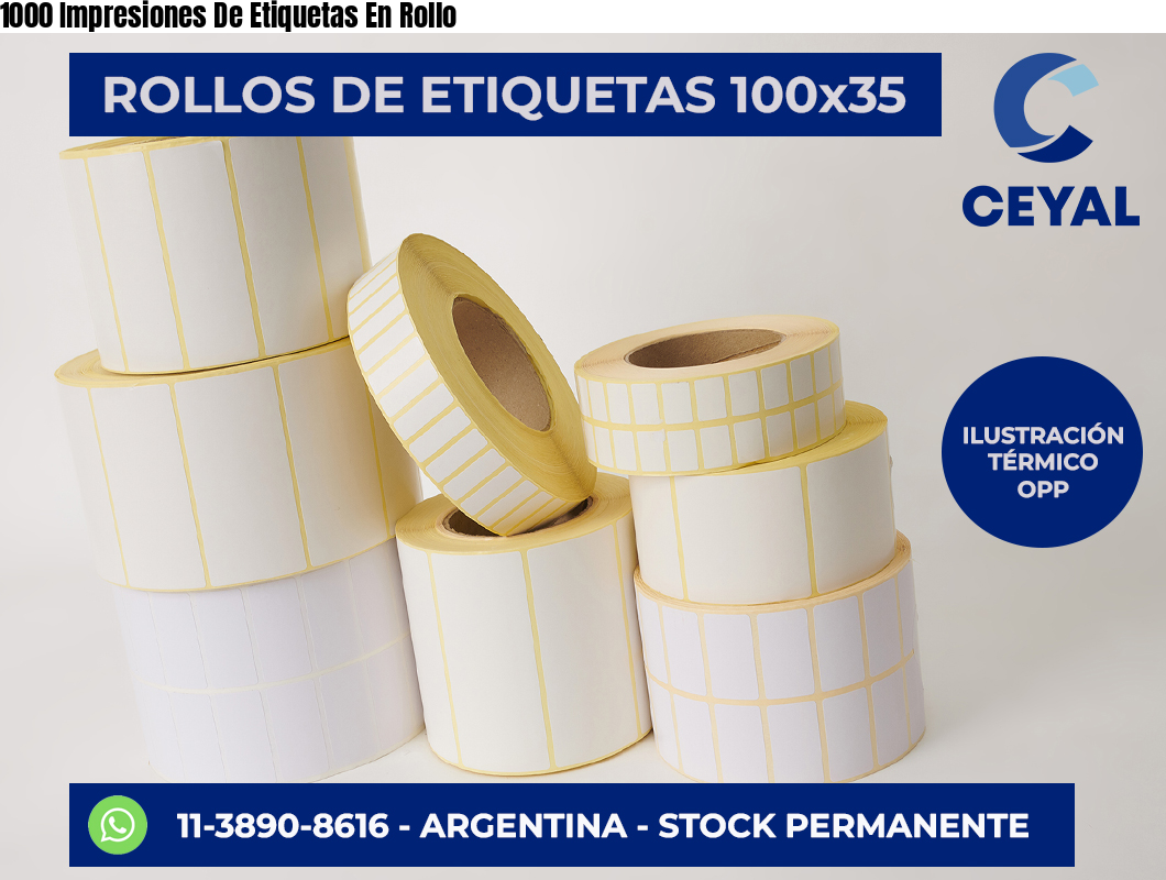 1000 Impresiones De Etiquetas En Rollo