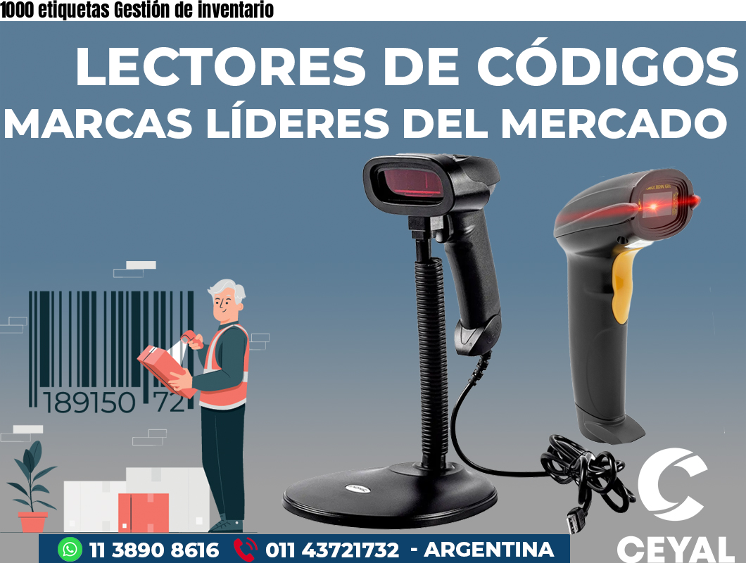 1000 etiquetas Gestión de inventario