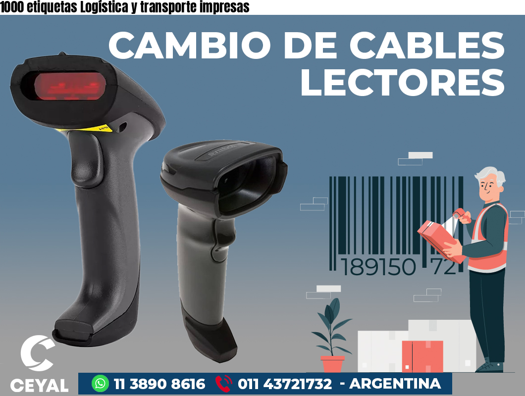 1000 etiquetas Logística y transporte impresas