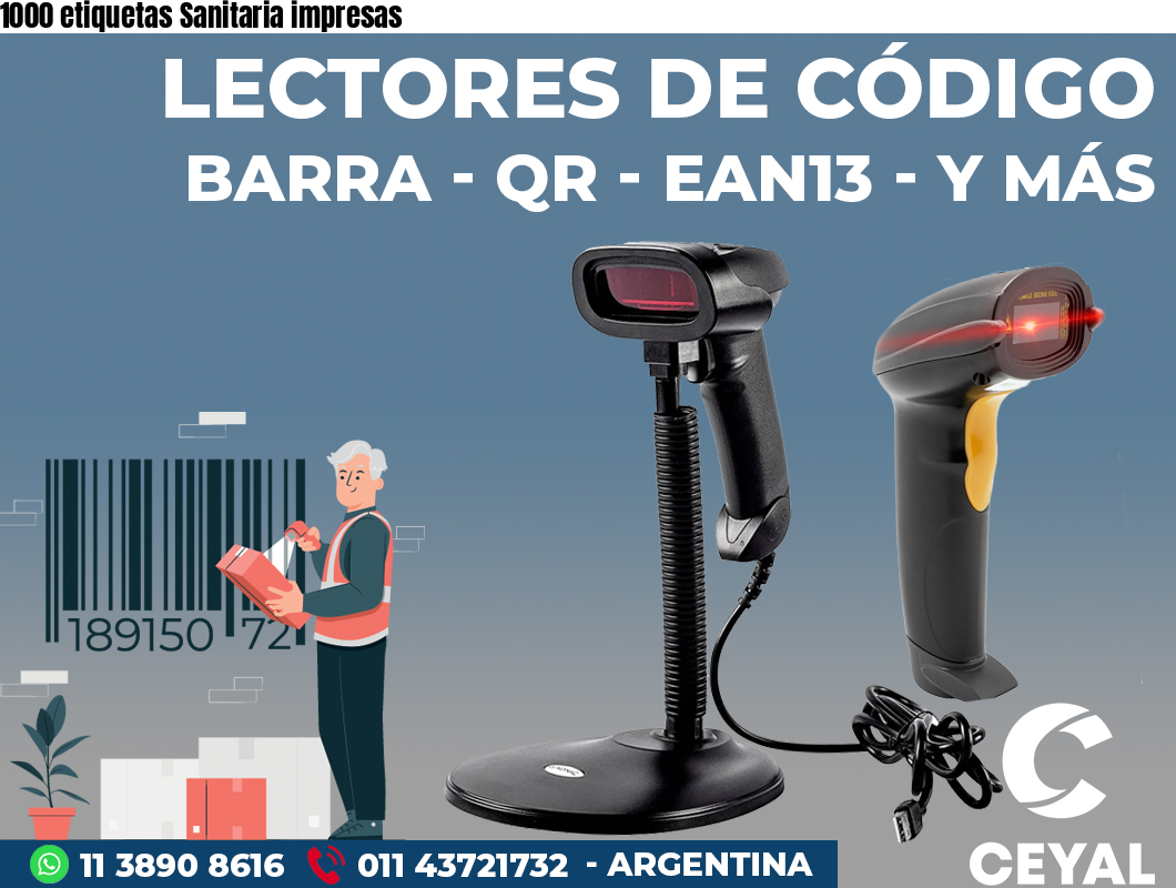 1000 etiquetas Sanitaria impresas