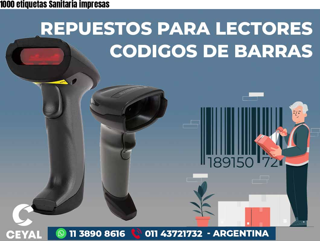 1000 etiquetas Sanitaria impresas