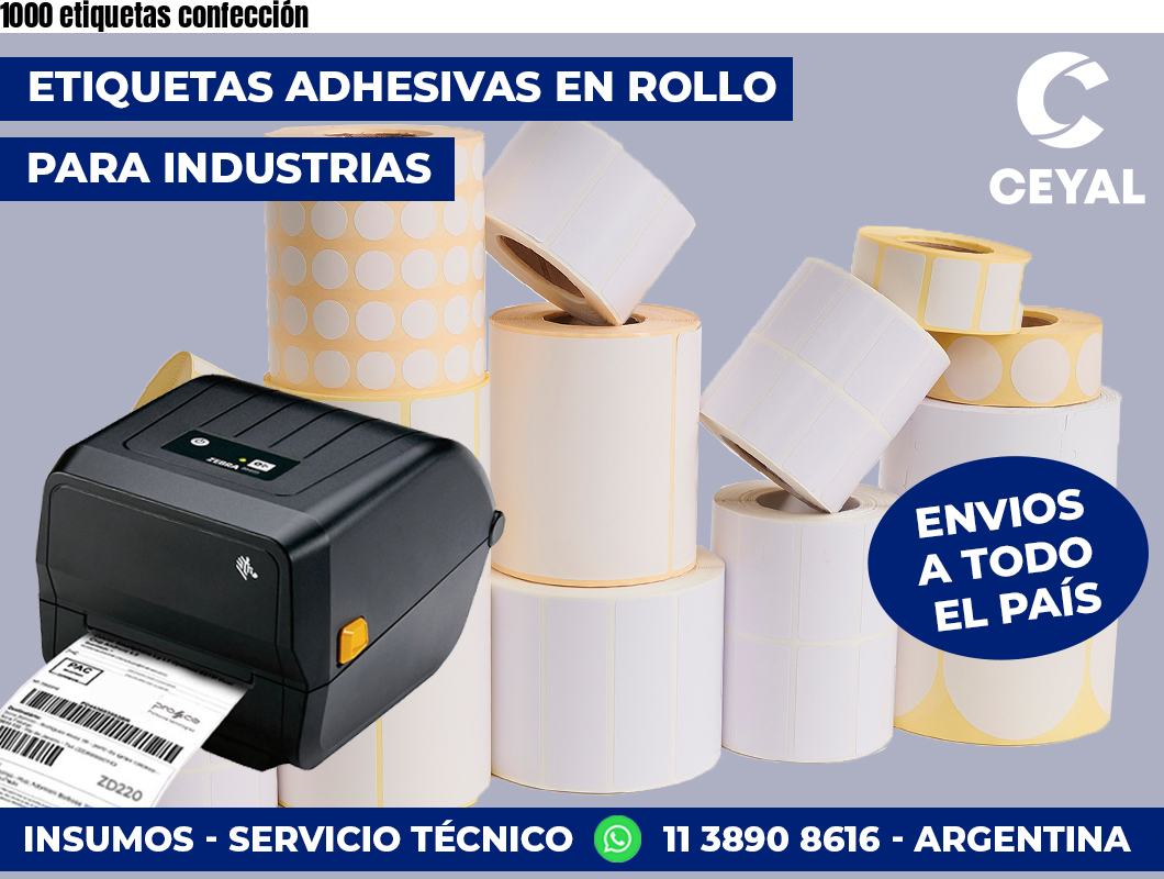 1000 etiquetas confección