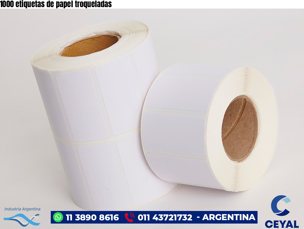 1000 etiquetas de papel troqueladas