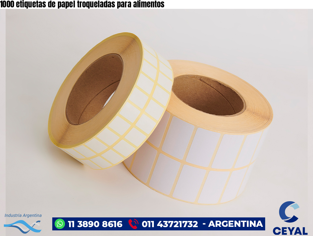 1000 etiquetas de papel troqueladas para alimentos