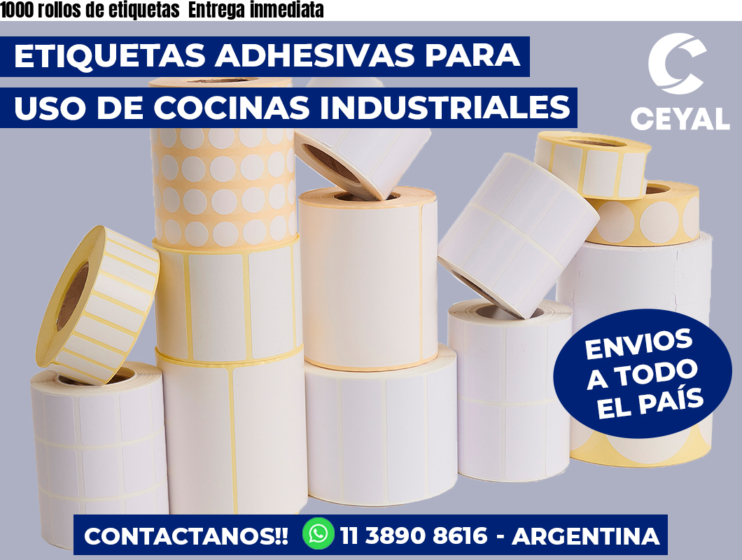 1000 rollos de etiquetas Entrega inmediata