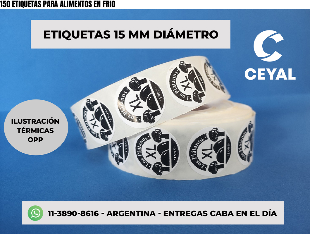 150 ETIQUETAS PARA ALIMENTOS EN FRIO