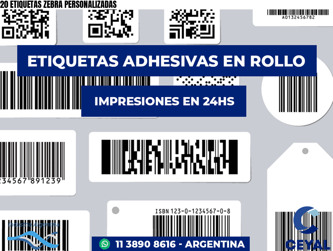 20 ETIQUETAS ZEBRA PERSONALIZADAS