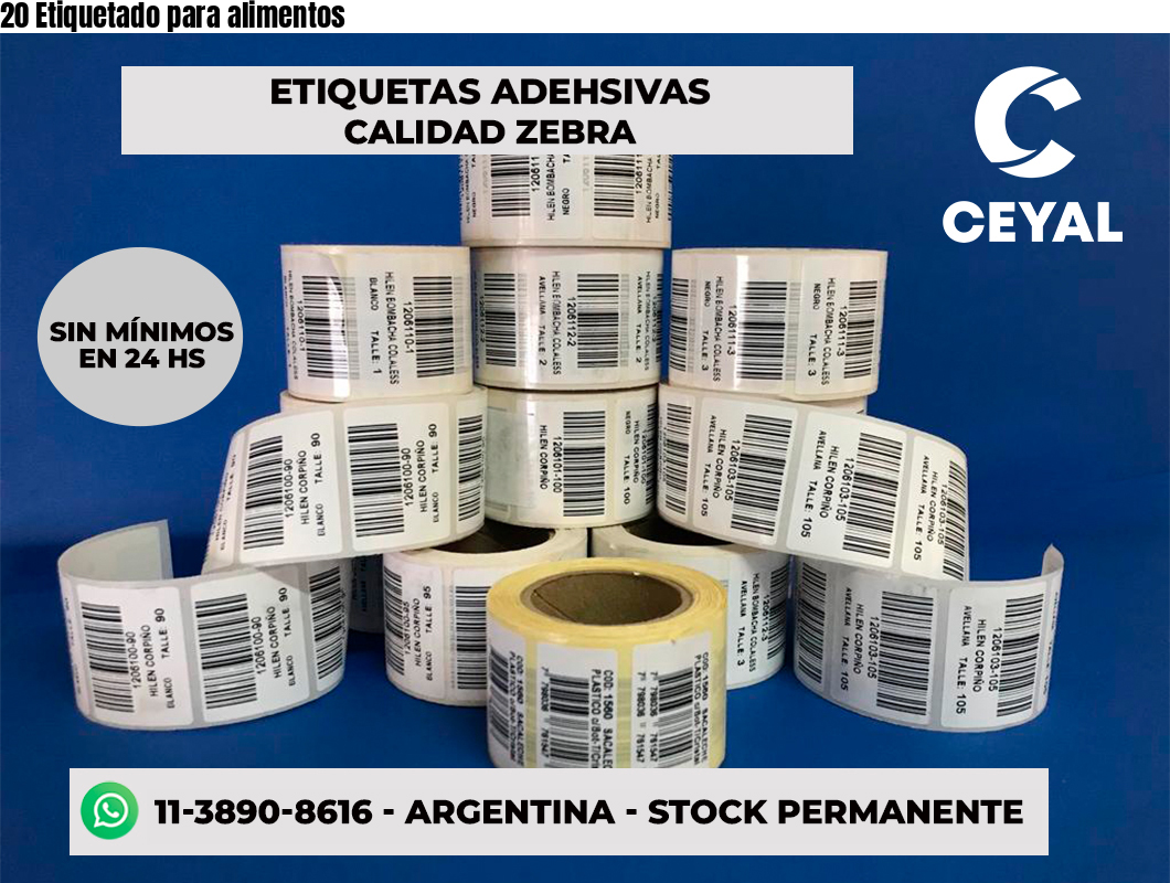 20 Etiquetado para alimentos
