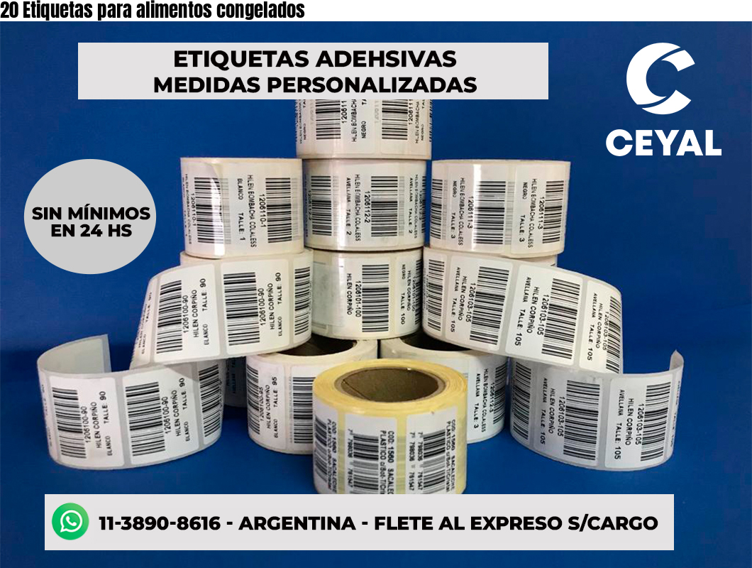 20 Etiquetas para alimentos congelados