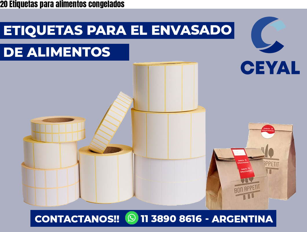 20 Etiquetas para alimentos congelados