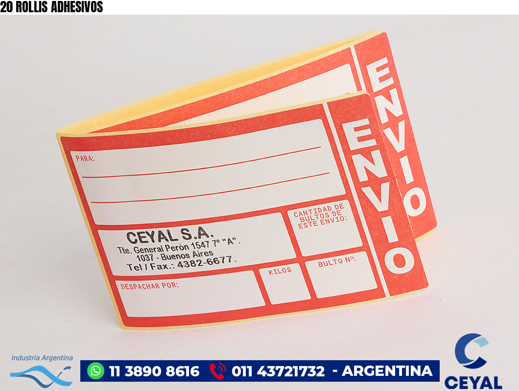 20 ROLLIS ADHESIVOS