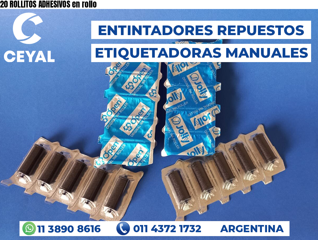 20 ROLLITOS ADHESIVOS en rollo