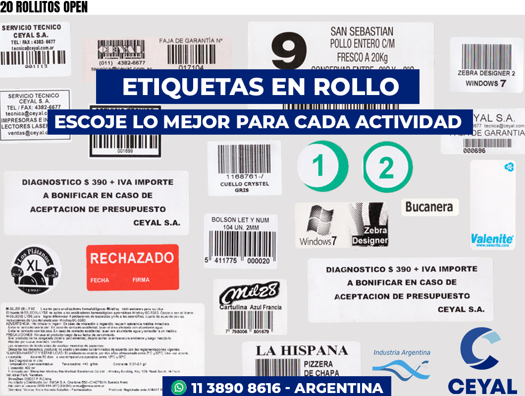 20 ROLLITOS OPEN