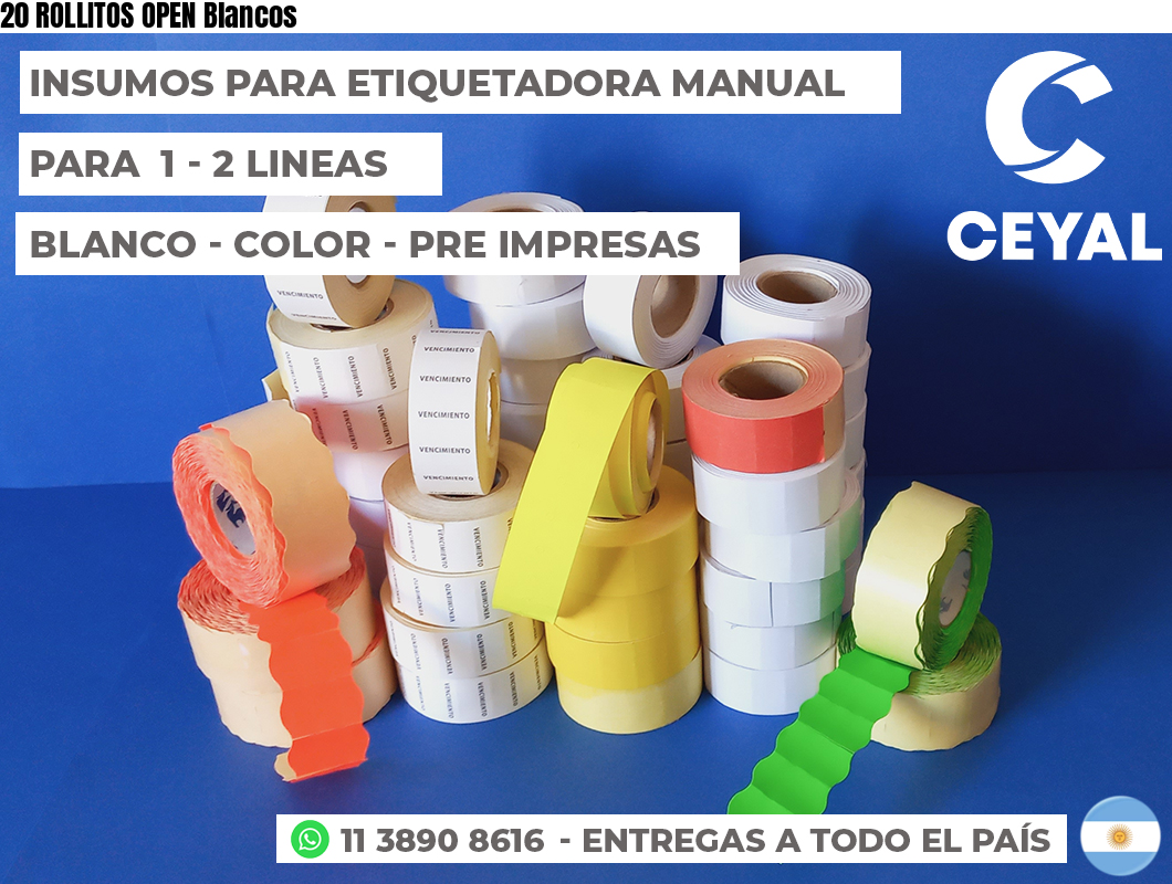 20 ROLLITOS OPEN Blancos